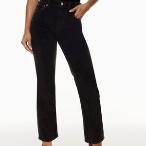 Denim Forum Corduroy Black Arlo Straight 28L Jeans